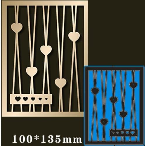 100*135mm HEART RECTANGLE Metal Cutting Dies and Stamps Stencil for DIY Scrapbooking Photo Album Embossing Paper Card