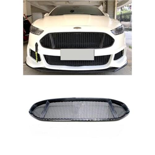 Real Carbon Fiber Grille Grilles Honeycomb Insert Front Mesh Bumper Upper Refit Racing For Ford Mondeo Fusion 2013-2016 14 15