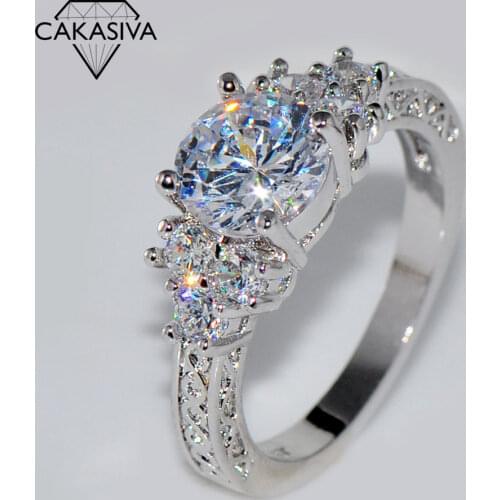 Luxury 925 silver Round Diamond ring finger Brand Created Moissanite Wedding Rings for Women Jewelry