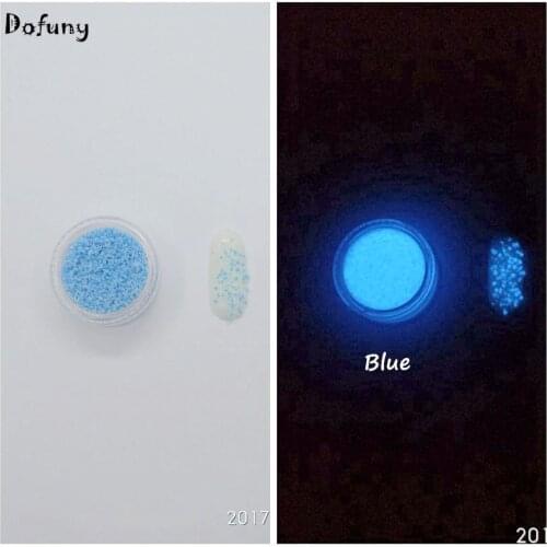 Luminous Nail Glitter Dust,Fluorescent Powder DIY Bright Nail Art Glow In The Dark Sand ,Color: Blue