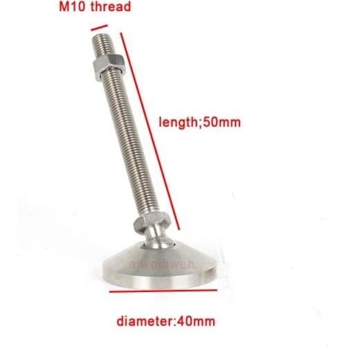 D40 M10 thread 50mm ss304 universal feet adjustable foot cup stainless steel Metal Leg furniture supporting SUS swivel feet cup
