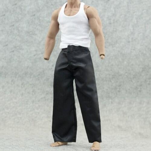 1/6 Scale Male youth Party Available Black loose Long Pants Clothing Reflective Material Suit F12"Body Doll clothing accessories