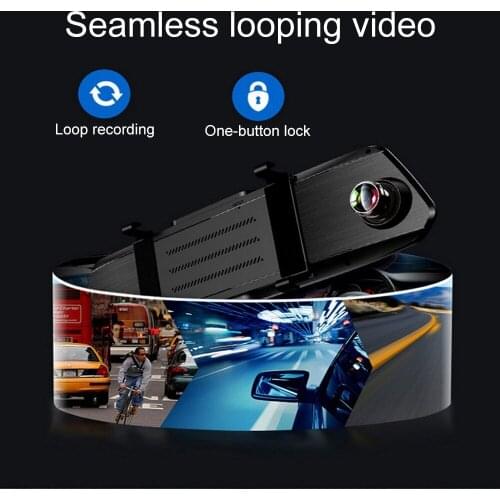 5 Inch Car DVR Mirror with Reverse Camera 1080P HD Night Vision 12.0 MP Auto Car Dash Camera Driving Video Recorder