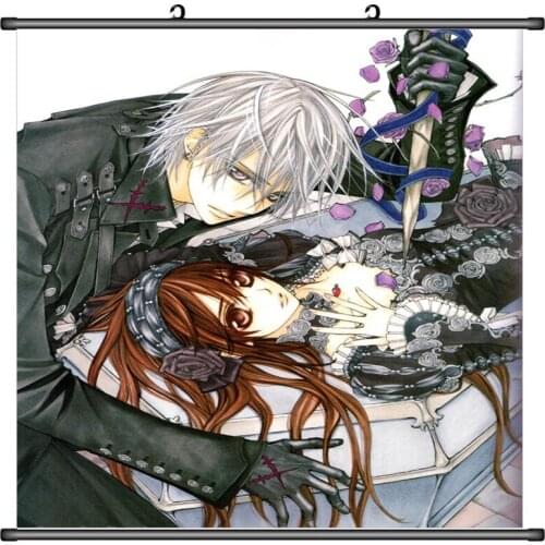 Japanese Anime Vampire Knight Kurosu Yuki & Kiryu Zero & Kuran Kaname Home Decor Wall Scroll Poster Decorative Picture