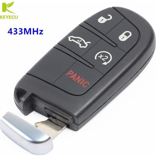 KEYECU Replacement New Keyless Entry Uncut Smart Key Fob 5 Button 433MHz for Chrysler 300,for Dodge Charger FCC ID: M3N-40821302