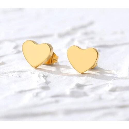 Stainless Steel Womens Earrings Love Heart Stud Earrings Fashion Jewelry Brincos Gift For Girlfriend Aretes De Mujer Pendientes