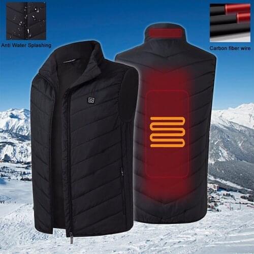Plussize Electric Heated Vest USB Winter Heating Vest Thermal Warm Clothes Winter Camping Hiking Warm Hunting Heating Vest