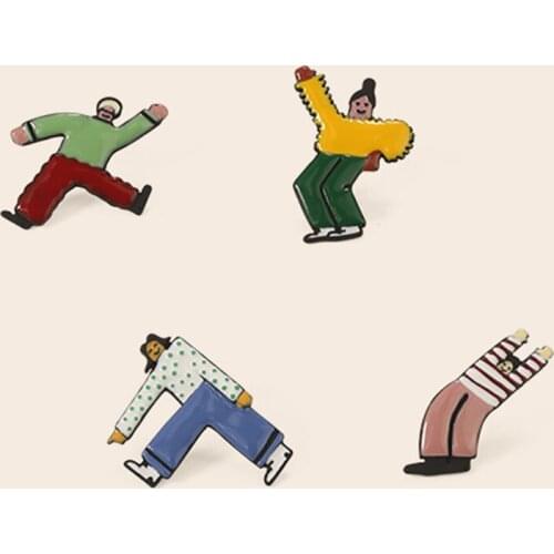 1Pcs Trend Creative Personality Fun Hand-Painted Color Dancing Cartoon Villain Earrings Unusual Earring Daily Women Girl Jewelry