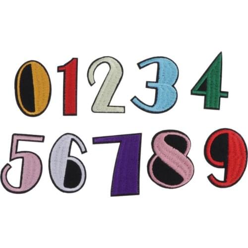 10x 0-9 Number Patches Embellishment Sticker Clothes Dress Decor DIY Sewing