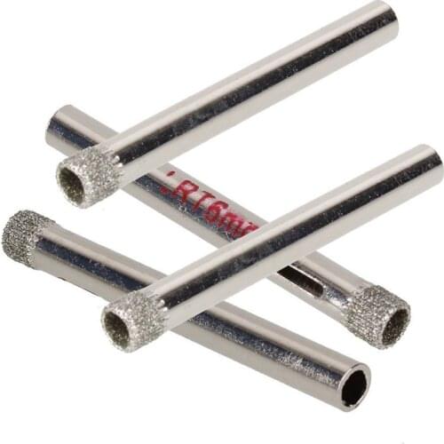 10Pcs 6mm Diamond Coated Drill Bit Tile Ceramic Glass Hole Saws Silver MAZI888
