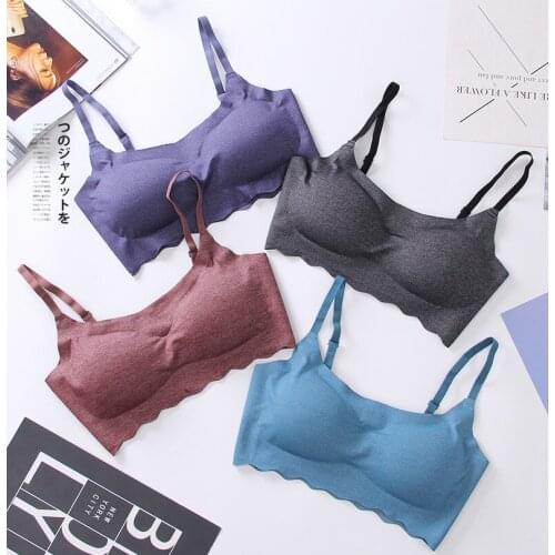 Elifashion Keep Cool Underwear Push Up Gather Beauty Back Seamless Sports Bra Wire Free Gorge Comfortable Nylon Dark Color Bra