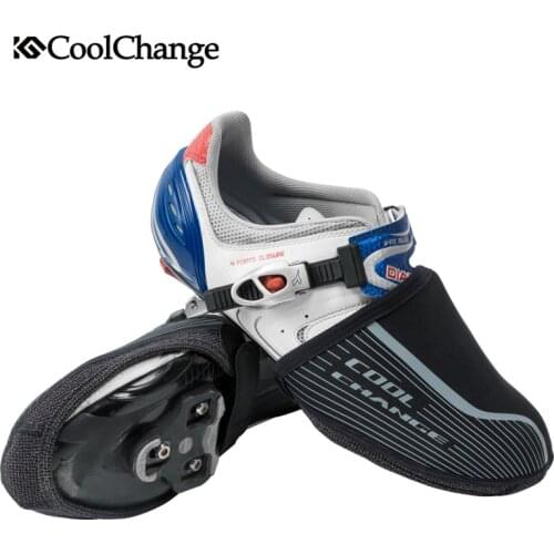 CoolChange Winter Cycling Shoe Cover Thermal Elastic Outdoor Sports Bike Overshoes Windproof Half Palm Bicycle Shoes Cover