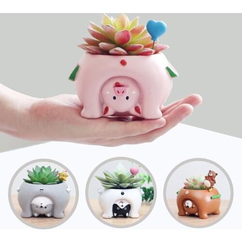 Animal Flowerpot Planter Gardening Potted Resin Vase Home Decor Office Decoration Garden Supplies Bonsai Succulent Plant Pot