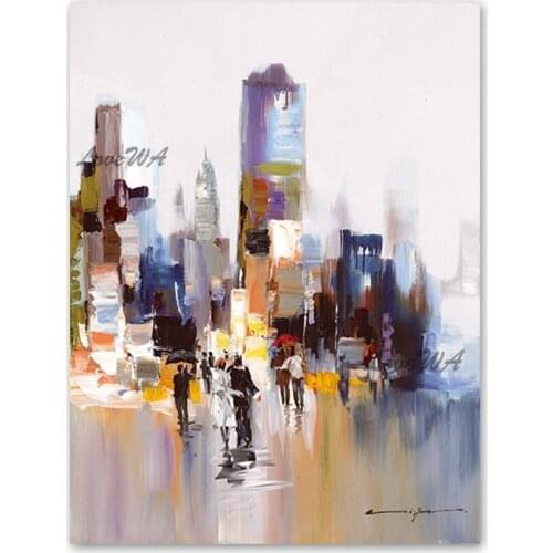 Modern Picture Abstract City Building Canvas Oil Painting No Frame Wall Hangings Art Dropship Latest Design Paintings Artwork