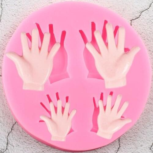 Baby Hand Silicone Molds Baby Birthday Cupcake Topper DIY Fondant Cake Decorating Tools Candy Clay Chocolate Gumpaste Moulds