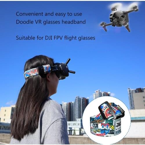 DJI FPV Flight Video Glasses Graffiti Color Headband Fixing Belt 30cm Glasses Power Cable Three-in-One Protective Pad
