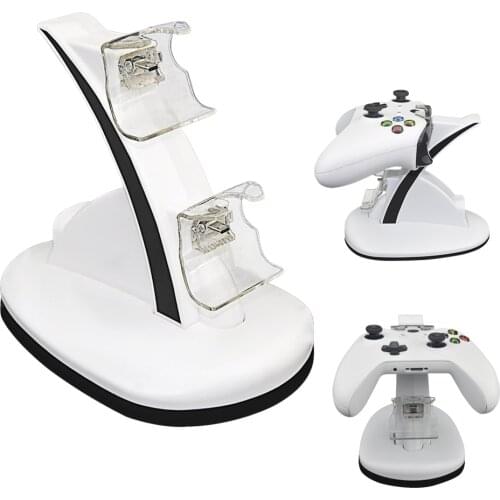 Besegad Dual Controller Joypad Gamepad Power Charging Station Charger Stand Holder for Microsoft Xbox One 1 X-boxOne Slim Game