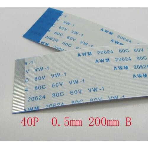 5-100pcs New FFC FPC 40pin flat flexible cable 0.5mm pitch forward Length 20mm 20cm Width 20.5mm Ribbon 40p Flex Cable Type B