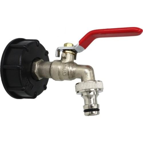 IBC Faucet Tote Tank Drain Adapter Threaded Cap Garden Hose Connector 1/2 Inch Hose Faucet Replacement NIN668