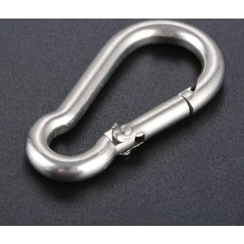 M4 M8 Spring Snap Carabiner Quick Link Lock Ring Hook Chain Fastener Hook Stainless Steel 316 Multifunctional Marine Parts