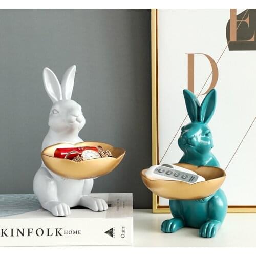 Rabbit Picture With Comet Store Box For Keys Accessories Table Office Ornaments Bureau Hotel Home Decorgift Childs