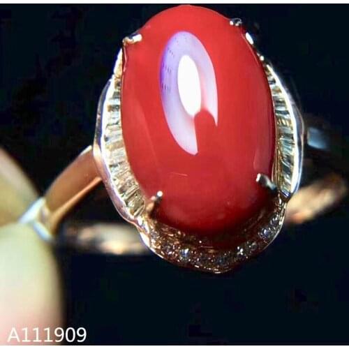 KJJEAXCMY boutique jewelry 925 sterling silver inlaid Natural red coral Ring Womens Fine Ring Support detection beautiful big