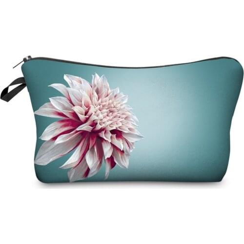 Flower Cosmetic Bag Fashion Print Women Brand makeup bags Cute bag headset candy Cosmetic printing Collection men 3D ZIPPER NEW