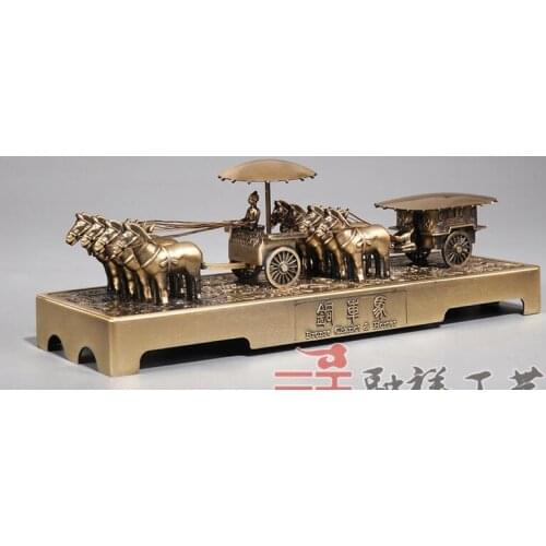 Creative Terracotta Army bronze horse ornament Special tourist souvenirs Metal carriage Decorative res statues decoration dies