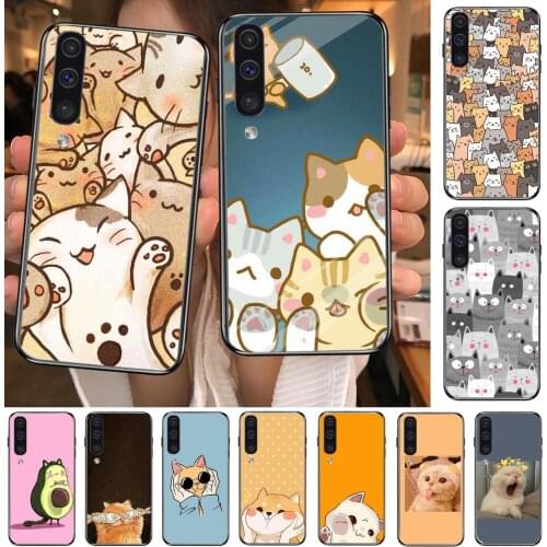 Cute cartoon cat Phone cover hull For SamSung Galaxy S8 S9 S10E S20 S21 S5 S30 Plus S20 fe 5G Lite Ultra black soft case