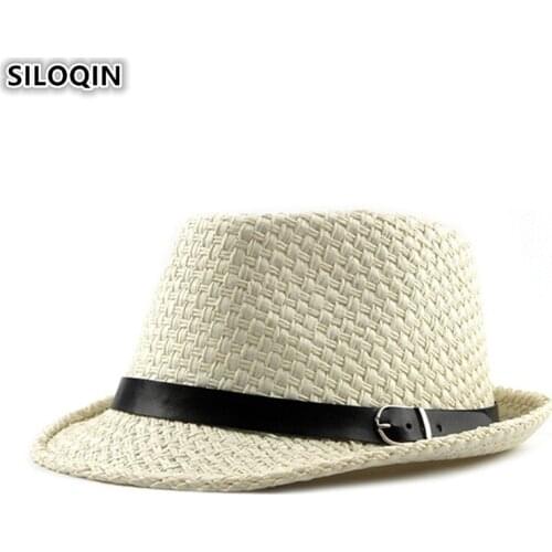 SILOQIN Summer Mens Breathable Straw Hat Fashion Simple Ventilatory Jazz Fedoras Hats For Men And Women Classic Brand Dads Hat