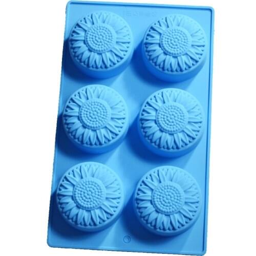 Soft silicone baking pan cake die DIY soap Ware 6 chrysanthemum moon cake pudding die mechanism mold