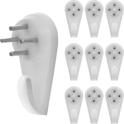 VOSAREA 10pcs Wall Hanger Invisible Picture Frame Nails Seamless Wall Hook