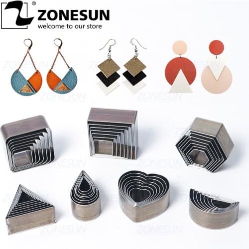 ZONESUN Half-Circle Drop Leather Cutting Die Clicker Steel Rule Die 20/25/30/50mm Punching Tool For Cutting Out Leather Earring