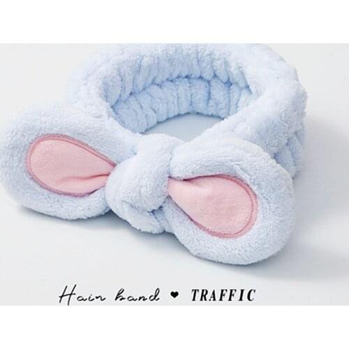 4 Style Elasticity Coral Fleece Bow Headbands Girls Cute Animals Hair Band Headwear Women Face Washing Makeup Hair Accessories