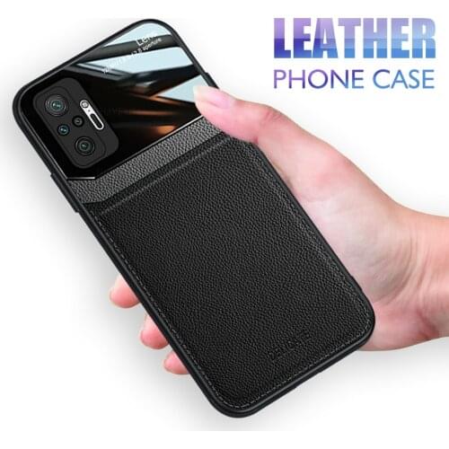 For Xiaomi Redmi Note 10 Pro Artificial PU leather texture bumper for redmi redmy note 10 pro 6.67'' Effective shockproof case