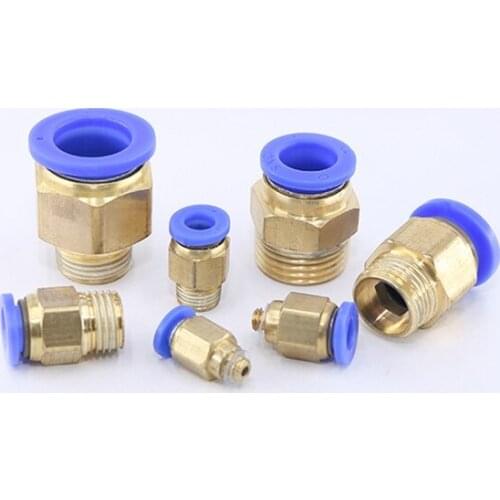 PC Series Threaded Straight Pneumatic Component Pneumatic Connector Tube Pipe Fittings for Air Gas Water Tube