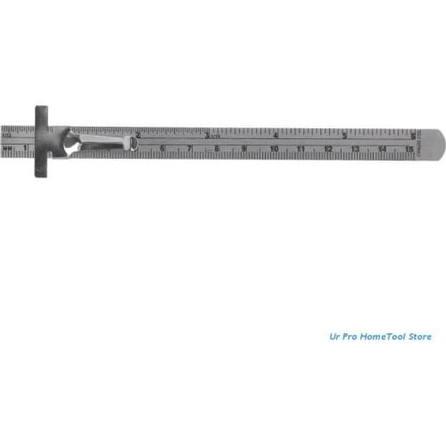 6" Stainless Steel Pocket Rule Handy Ruler with inch 1/32” mm/metric Graduations M17E