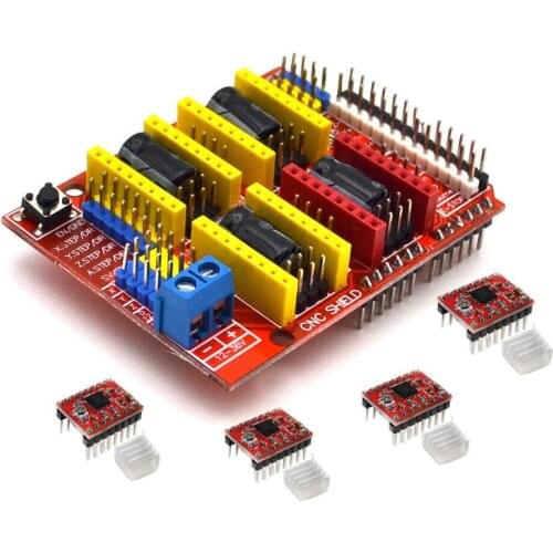 CNC Shield Board + 4pcs A4988 Stepper Motor Driver for Arduino V3 Engraver 3D Printer Engraving Machine Accessories
