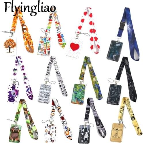 Lanyards Credit Card ID Holder Bag Student Women Travel Card Cover Badge Cars Keychain Decorations kid