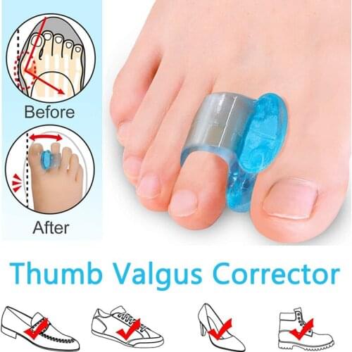 Blue Soft Silicone Gel Toe Separator Hallux Valgus Bunion Spacers Thumb Corrector Foot Care Tool