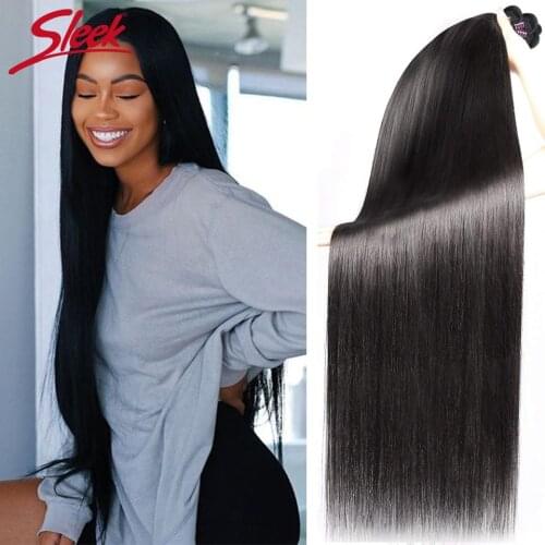 Sleek Peruvian Hair Weave Bundles 1/3/4 Bundles Deals Straight Human Hair Bundles 8 to 40 Inch X Real Protein Hair Extension