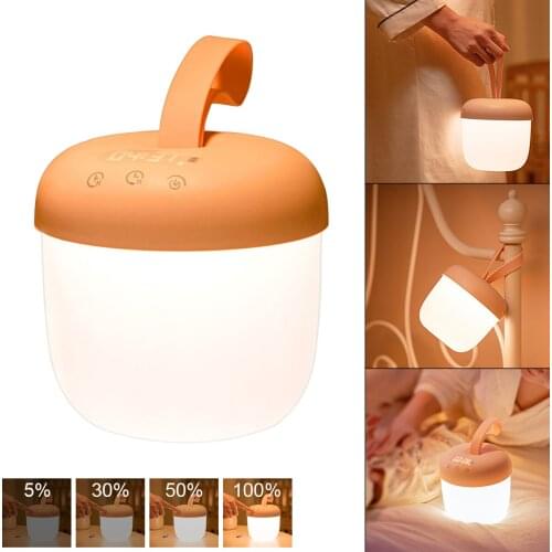 LED Night Light Touch Sensor USB Rechargeable Dimming Light Clock Light Kids Bedside Bedroom Lamp Light