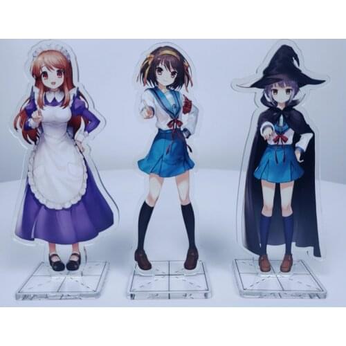 Japan Anime Suzumiya Haruhi No Yuuutsu Nagato Yuki Asahina Mikuru Cosplay Acrylic Stand Figure Model Plate Desk Decor Xmas Gifts