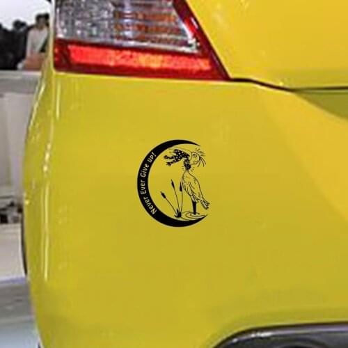 16*13.3cm Never Ever Give Up Vinyl Decal Sticker Funny Car Window Bumper Novelty JDM Drift Vinyl Decal Sticker Car Styling