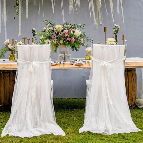 2.5*1.5M Long Organza Wedding Chair Sashes Buckle Knot Belt Bow Cover Banquet Event Party Decoration Micro Fibre Outdoor Lawn