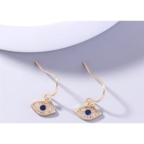 2021 Fashion Woman Trend Evil Eye Dangle Drop Earring Minimal Delicate Elegant Girl Piercing Earrings Demon Eye Jewelry