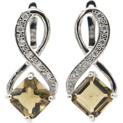 47x22mm Anniversary 11.3g Created Blue Aquamarine White Bright Zircon For Womans Fine Jewelry Silver Earrings Eye Catching