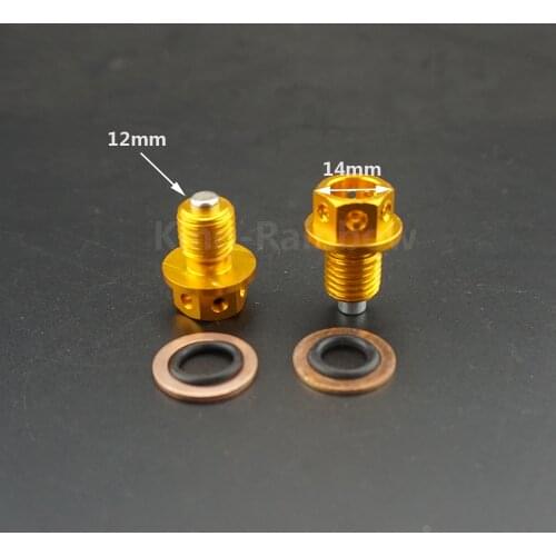 2pcs Gold M12x1.25 Engine Magnetic Oil Drain Screw Bolt Plug For 50cc-160cc YX XR50 Pit Dirt Monkey Bike ATV Quad Kart Motocross