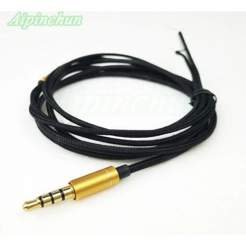 3.5mm Jack DIY Fabric Braid Earphone Cable Headphone Repair Replacement Wire Cord Black