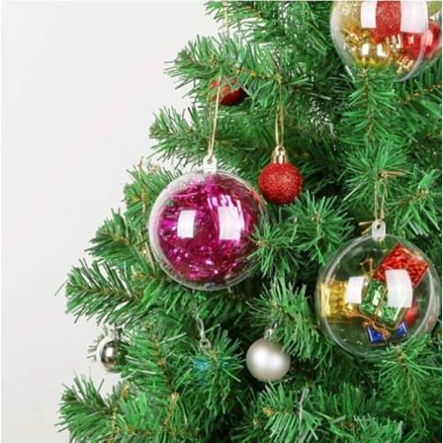 30-140mm 10 Pairs Clear Fillable Plastic Ball Home Decoration Wedding Party Garden DIY Decor Big Christmas Tree Hanging Ornament